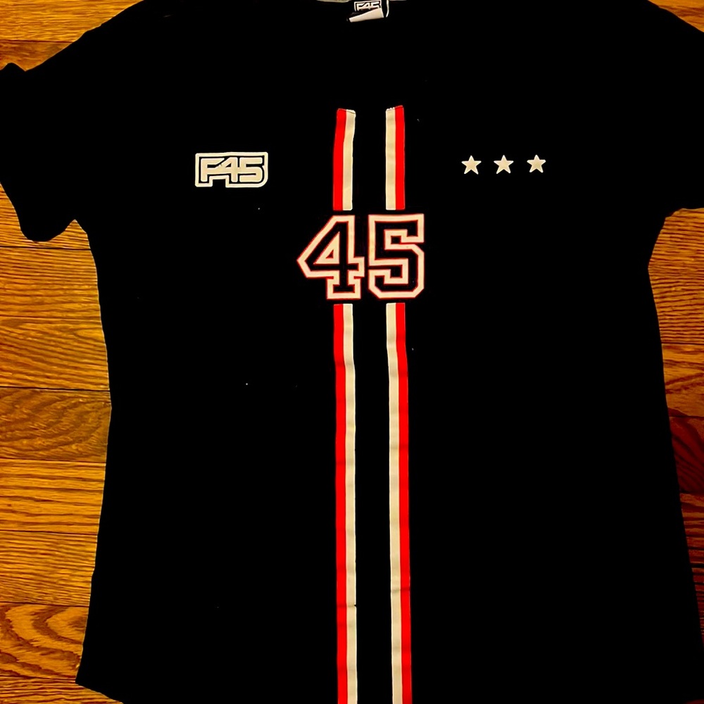 Used condition size small F 45 coaches shirt. Has small hole under right arm pit